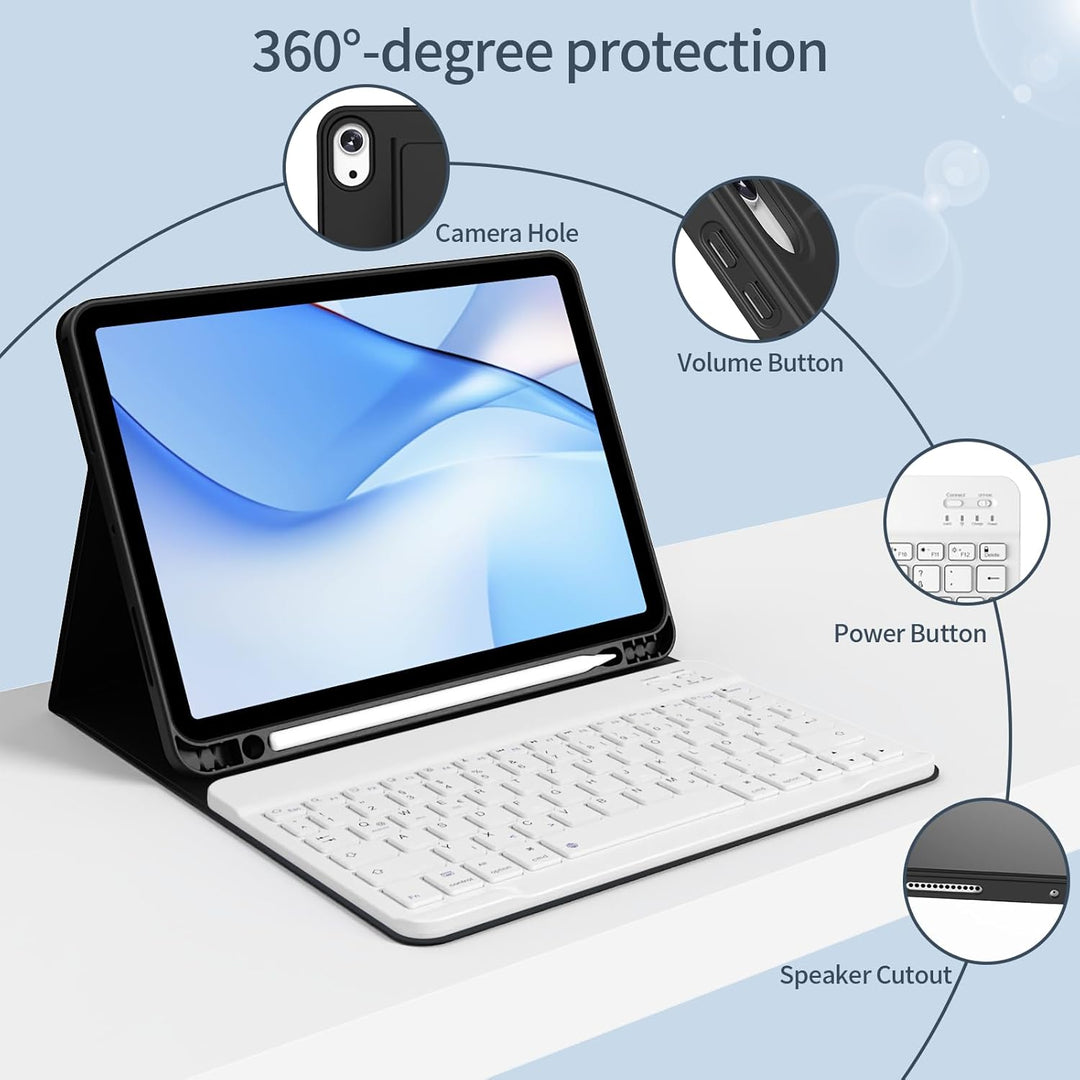 Hülle mit Tastatur für iPad Air 11 Zoll 2025 2024 (M3/M2), iPad Air 5 4 2022/2020 10,9 Zoll, Soft TP