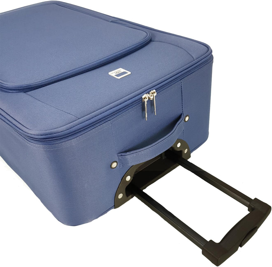 SIGN Stoffkoffer Trolley Reisekoffer Inline Rollen (Handgepäck-Mittel-Gross-Sehr Gross) (Blau, Handg