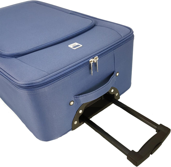 SIGN Stoffkoffer Trolley Reisekoffer Inline Rollen (Handgepäck-Mittel-Gross-Sehr Gross) (Blau, Handg