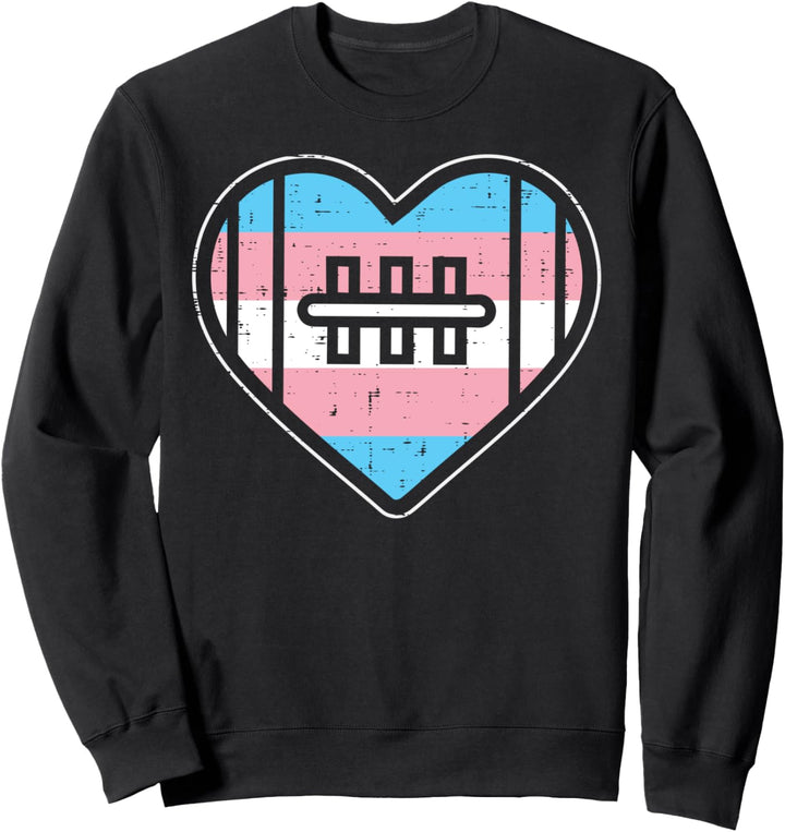 American Football Heart Transgender Transsexual Trans Pride Sweatshirt