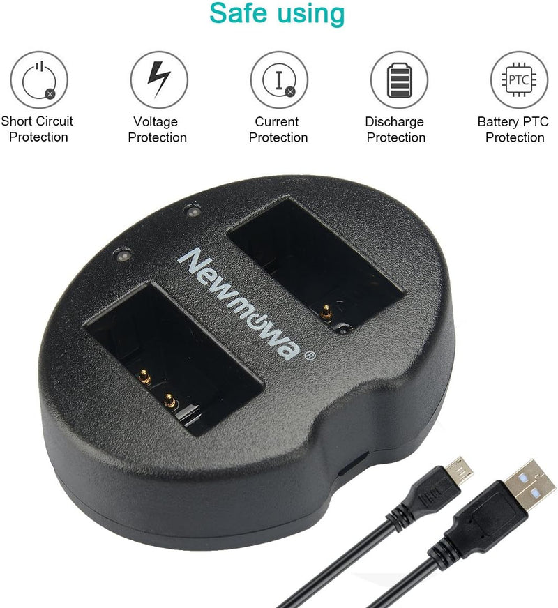 Newmowa Ersatz Akku EN-EL20 (2er Pack) und tragbar Micro USB Ladegerät Kit für Nikon EN-EL20, Nikon