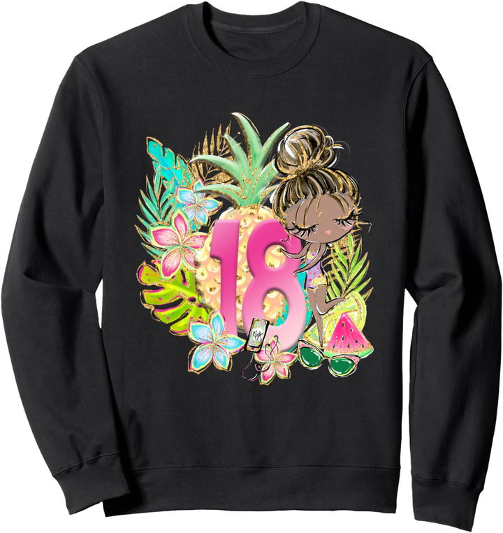18. Geburtstag Sommer Pool Party Strand Schwarzes Mädchen Sweatshirt