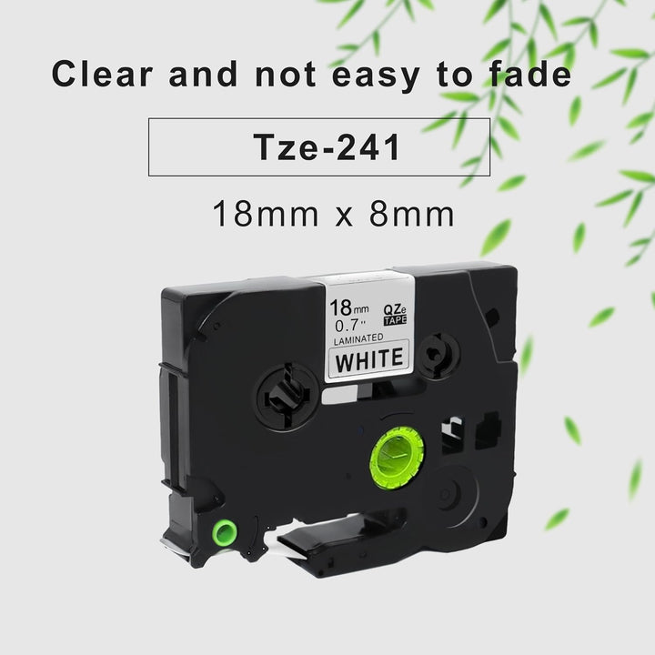 Molabel 10pack TZe-241 Black on white compatible with Brother equipment tape for Brother PT-D400, PT