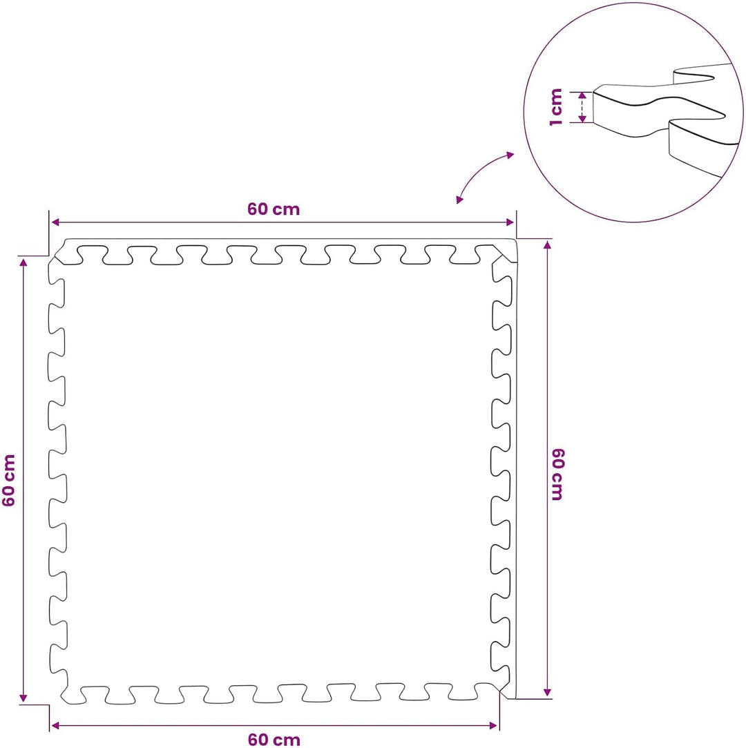 Fussmatten 50 Stück Blau 18 m² EVA-Schaum Bodenmatten Erweiterbares Puzzle-Design rutschfest schall-