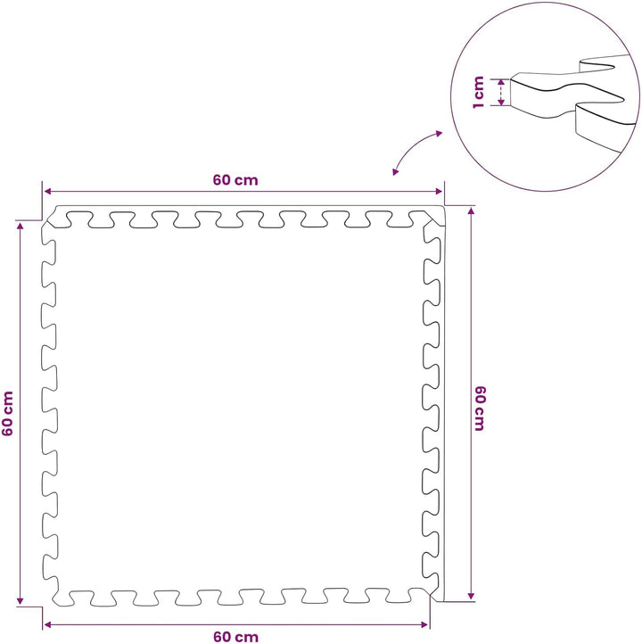Fussmatten 50 Stück Blau 18 m² EVA-Schaum Bodenmatten Erweiterbares Puzzle-Design rutschfest schall-