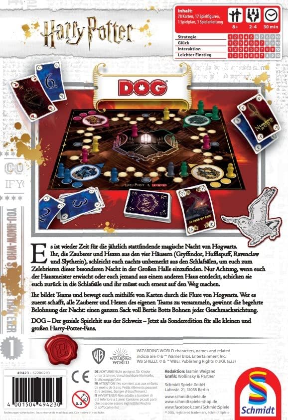 Schmidt Spiele Dog 49423, Harry Potter Design, Familienspiel, Kartenspiel, Normal