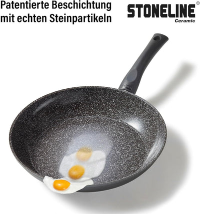 STONELINE Ceramic Keramik Topfset 6 teilig 18/20/24cm Topf mit Deckel Töpfe PFAS-frei Antihaft Topf