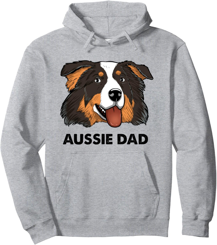 Black Tri Aussie Papa Hund Australian Shepherd Aussie Dad Pullover Hoodie