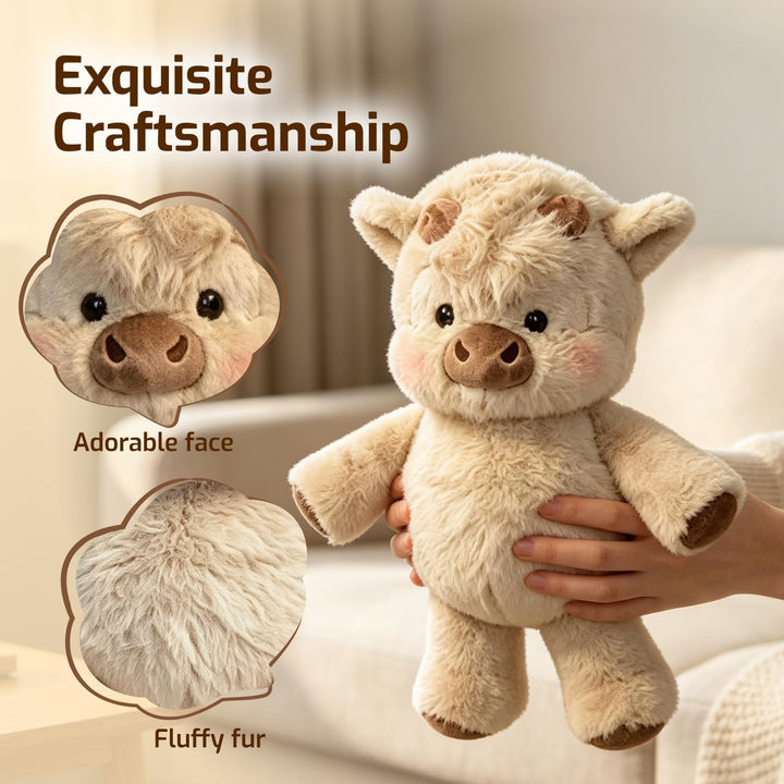Running Cow Plush, Hochlandrind Kuscheltier Kuh, 45cm Laufendes Kuscheltier