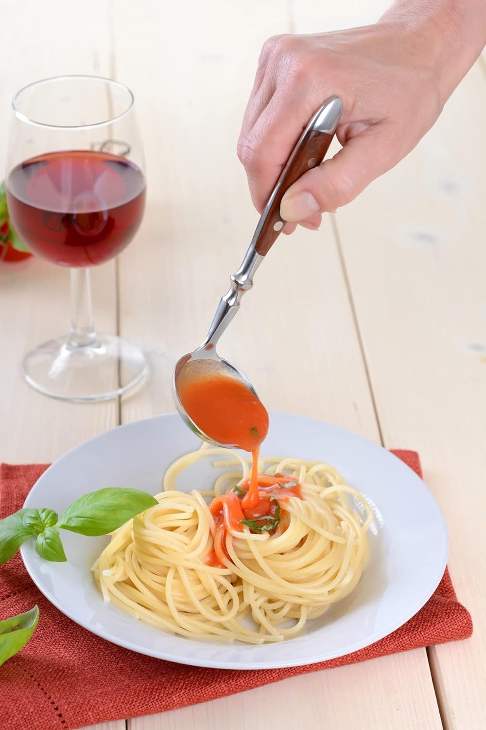 GRÄWE Besteckset, Nürnberg, 36-teilig, 6 Personen, Edelstahl, brauner Griff, rustikal, schwere Quali