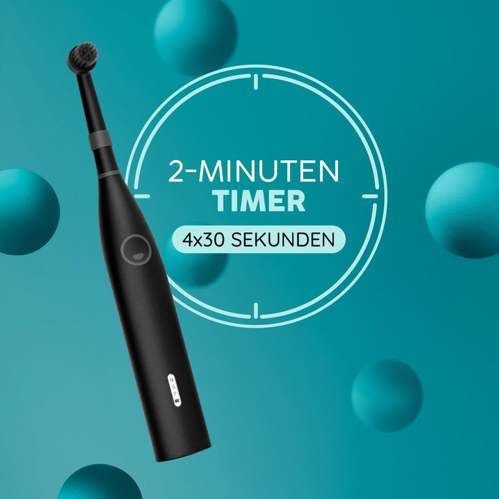 happybrush® Elektrische Zahnbürste Eco R2 - Nachhaltige rotierende Zahnbürste mit Power-Akku inkl. 3