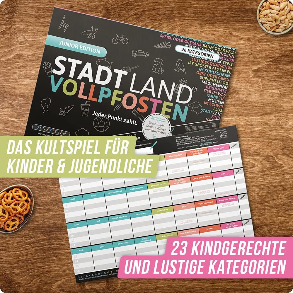 DENKRIESEN - Stadt Land VOLLPFOSTEN® - Family-Pack - Stadt Land FLUSS MEGA Pack - Innovative Spieles