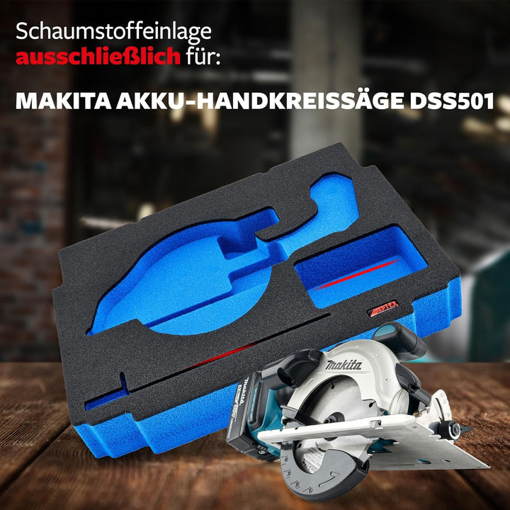APTEX Schaumeinlage passend für Makita Akku-Handkreissäge DSS 501 für MakPac Gr. 4
