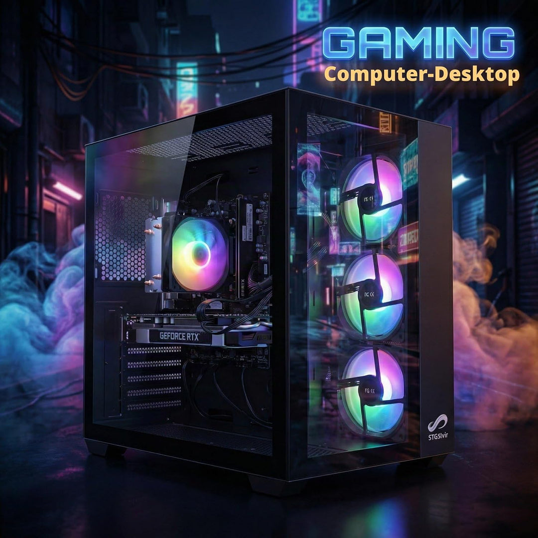 STGsivir Gaming PC, GeForce RTX 2060 Super 8GB GDDR6,Ryzen 5 3400G bis zu 4.2 Ghz,16G DDR4,1TB SSD,