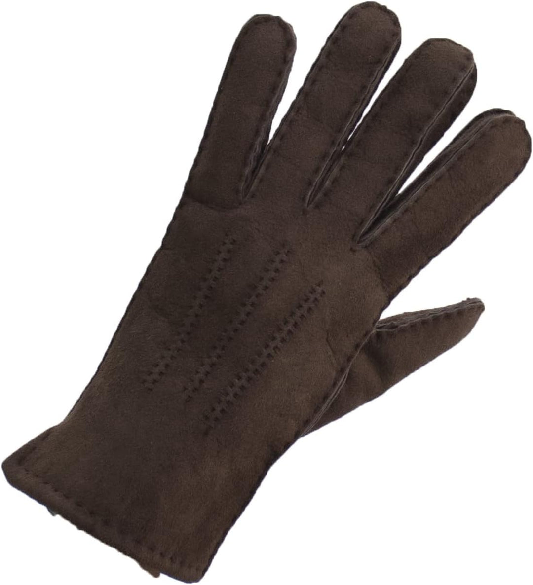 Reissner Lammfelle warme Merino Lammfell Handschuhe für Damen und Herren HDS-FINGER1 in beige, braun
