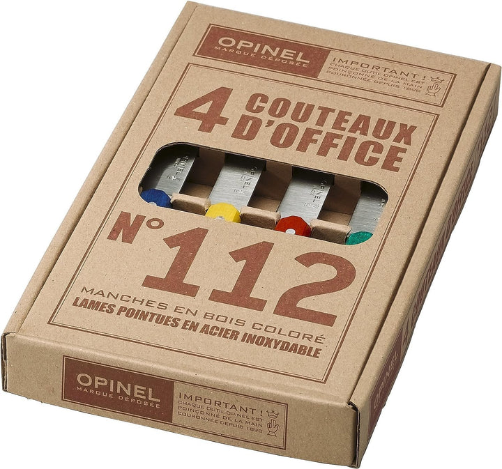 Opinel Küchenmesserset 4-teilig farbige Buchenholzgriffe 254316