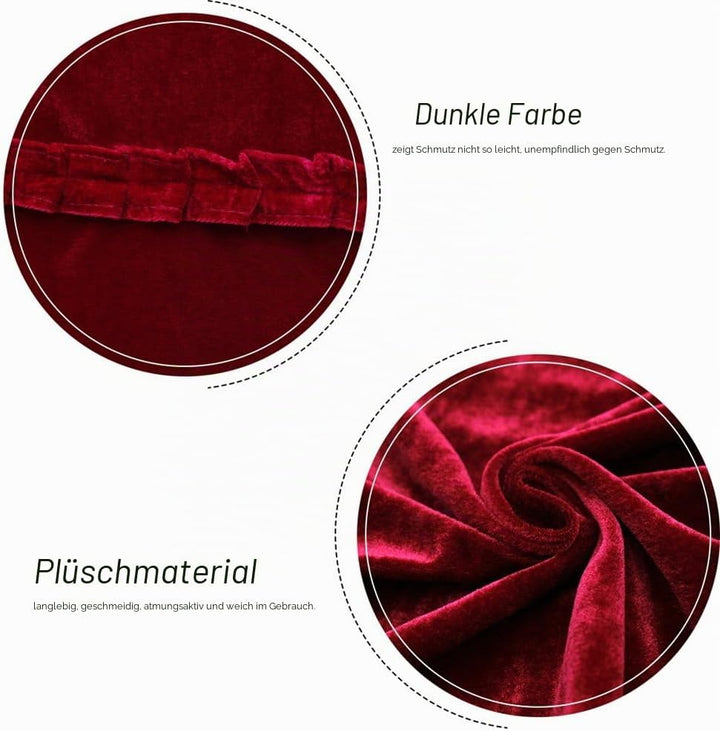 Dilwe Klavierdeckel, Colorfast Pleuche Piano Staubdicht Dekoriert Cover Rot, Rot