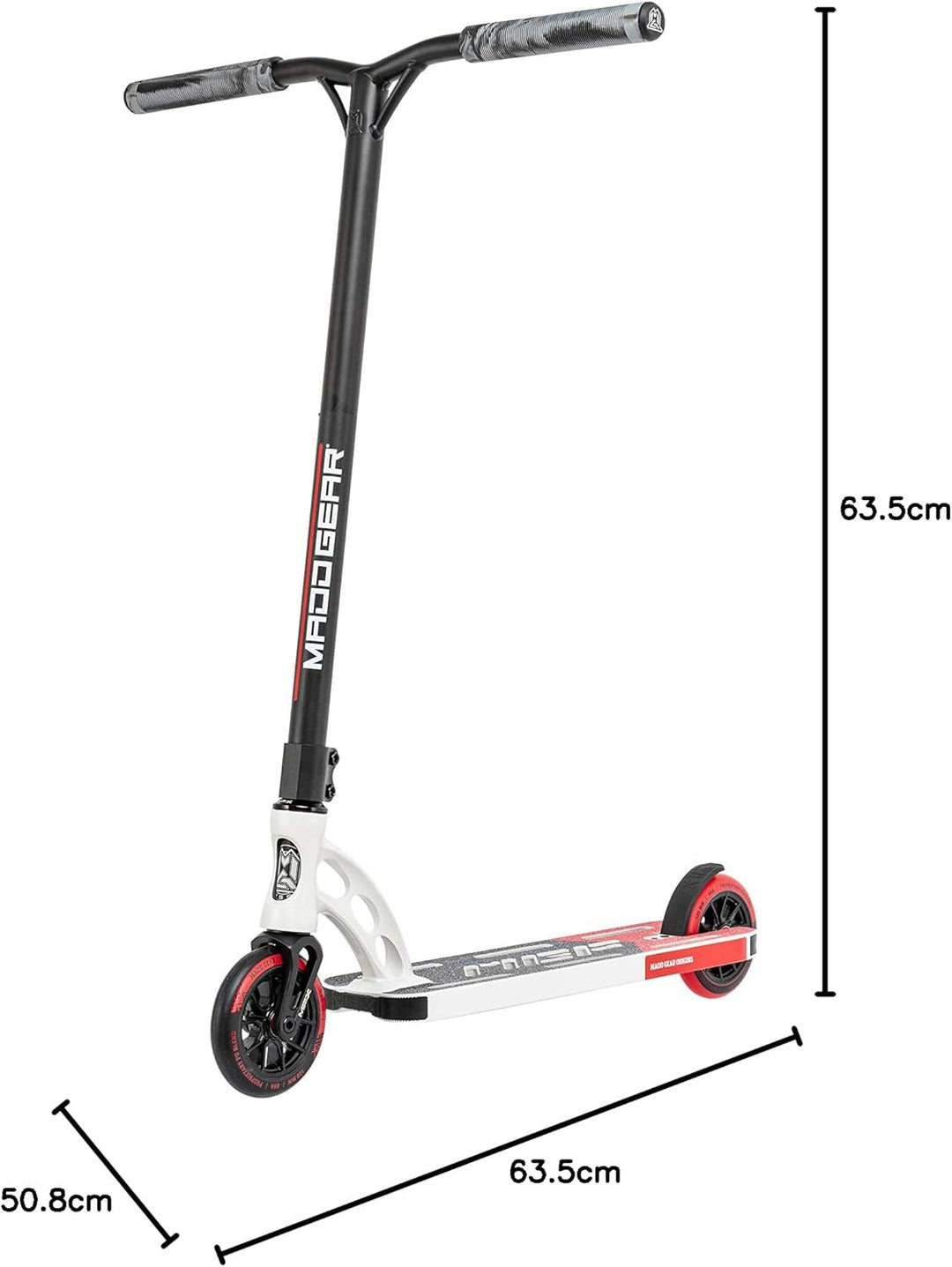 Madd Gear Unisex – Erwachsene Origin Team Stuntscooter Einheitsgrösse Weiss-Rot, Einheitsgrösse Weis
