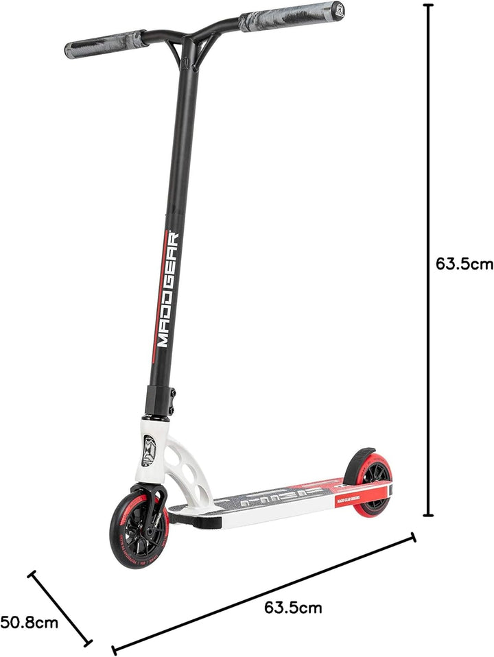Madd Gear Unisex – Erwachsene Origin Team Stuntscooter Einheitsgrösse Weiss-Rot, Einheitsgrösse Weis