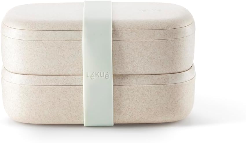 Lékué To Go Vorratsdose Beige 500 ml Doppelt, Doppelt