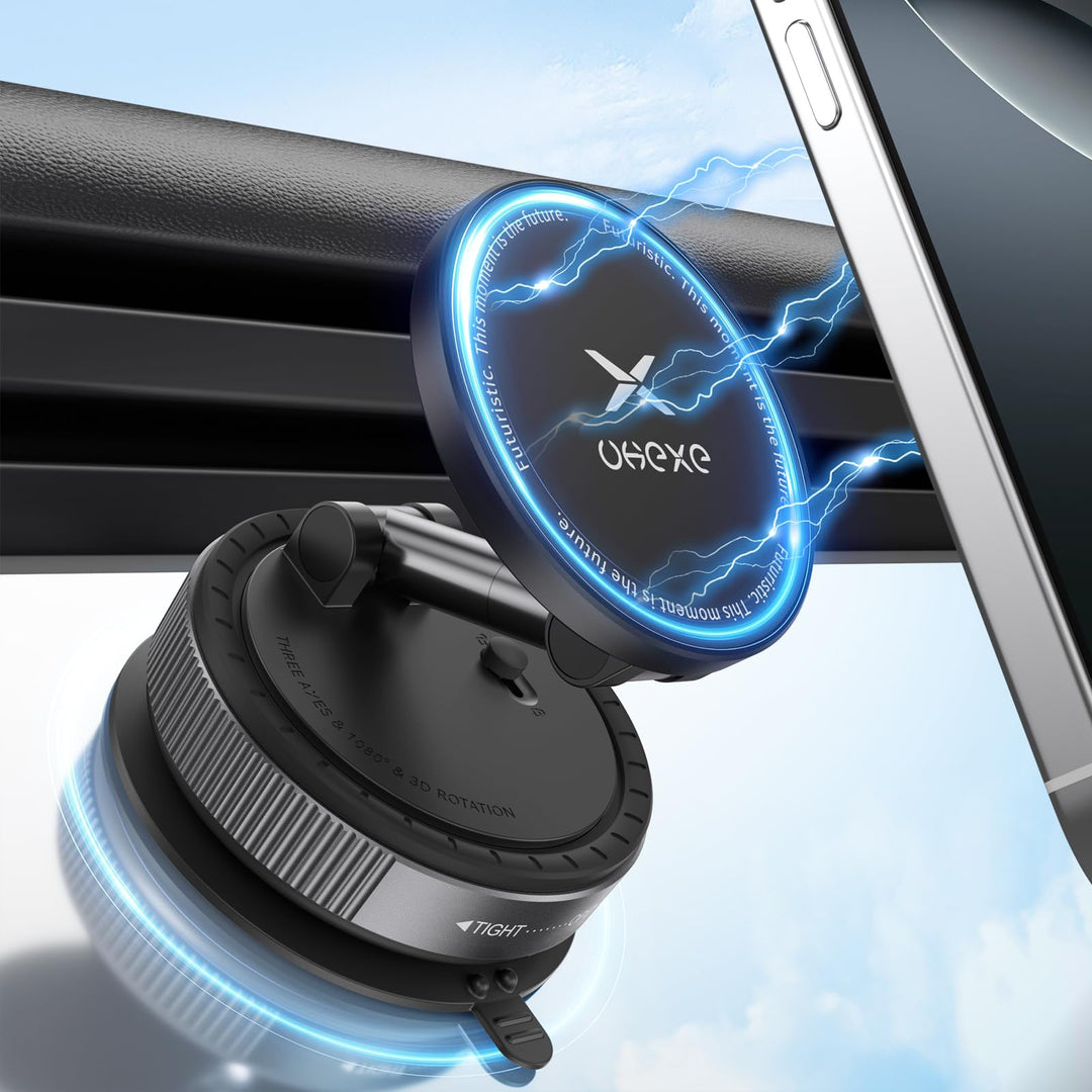 Magnetische Handyhalterung fürs Auto Vakuum-Magnet-Autohandyhalterung für Magsafe, 360° verstellbar