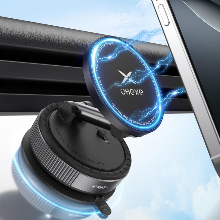 Magnetische Handyhalterung fürs Auto Vakuum-Magnet-Autohandyhalterung für Magsafe, 360° verstellbar