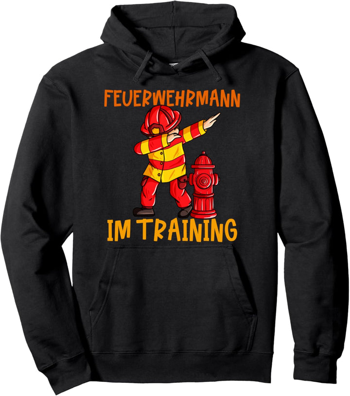 Feuerwehrmann im Training Feuerwehr Kinder Jungen Lustig Pullover Hoodie