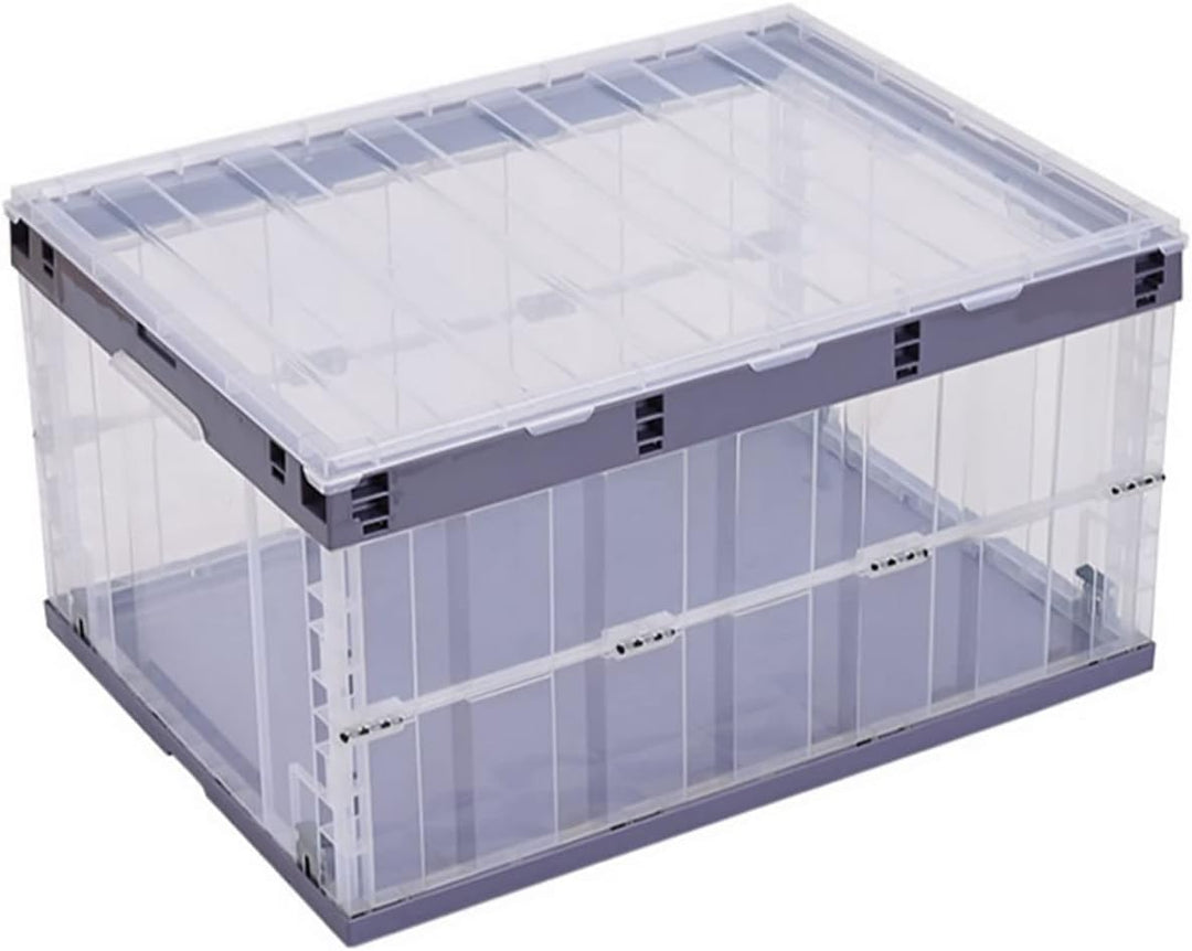 TUKA-i-AKUT 3x Faltbare Aufbewahrungsboxen mit Deckel, Stapelbar Faltbar, Stabile Stapelkisten mit H