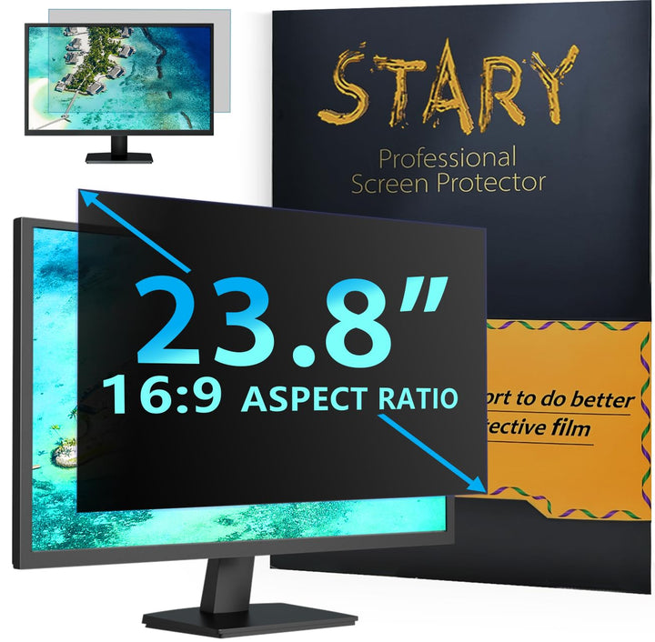STARY 23,8 Zoll Blickschutzfolie für 16:9 Blendfrei Blaulichtfilter Monitor | 23,8" Privacy Screen S