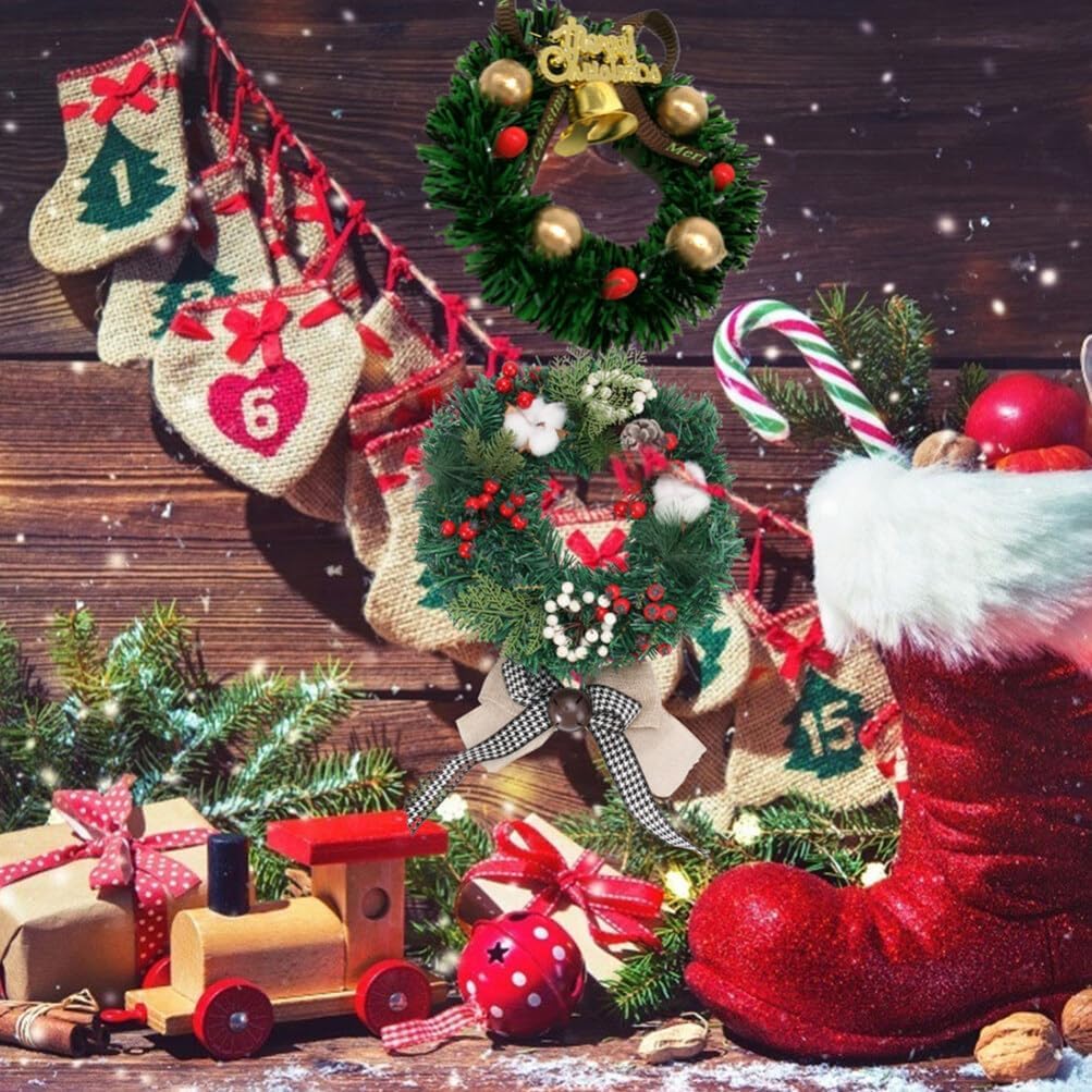 BESPORTBLE 4 Stück Weihnachtskerzenringe Kränze mit Roten Beeren Und Weihnachtskugel Ornamente für S