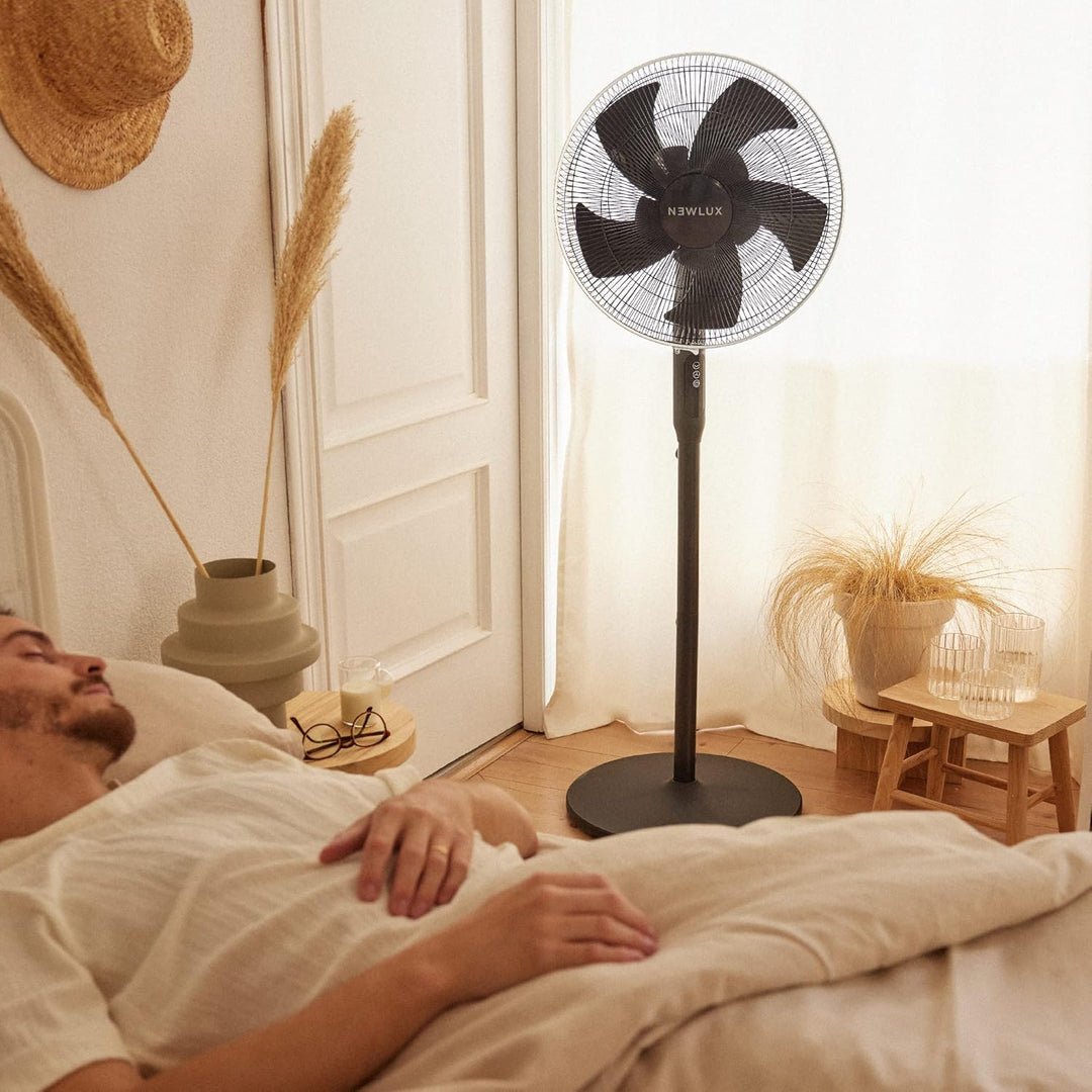 Newlux - Standventilator mit Fernbedienung, 3-in-1 W1050 Smart 10 Flügel, Durchmesser 40 cm, 3 Vel u