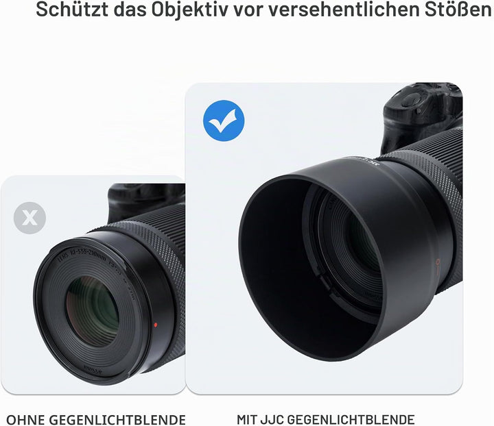 JJC Gegenlichtblende-Set für Canon RF-S 55-210 mm F5-7.1 IS STM Objektiv &amp; Canon EF-M 15-45 mm f/3.5