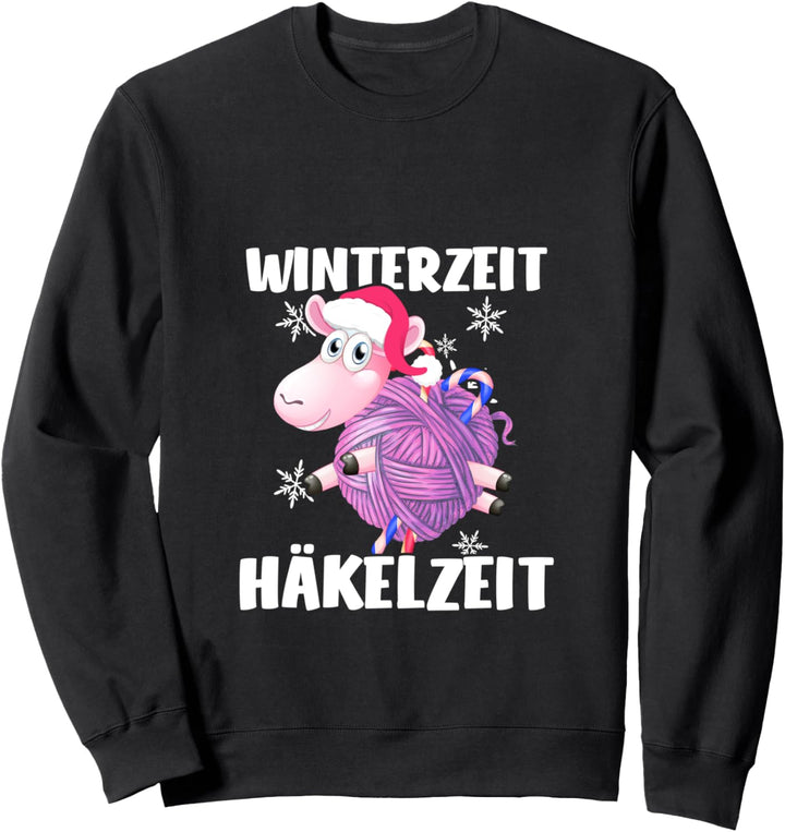 Winterzeit ist Häkelzeit Süsses Schaf Stricken Häkeln Nähen Sweatshirt