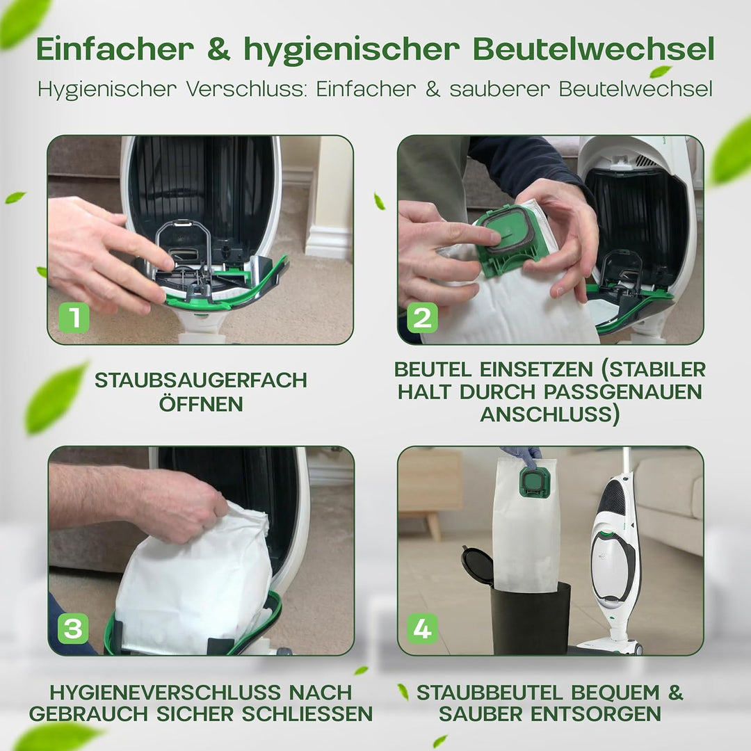 12 Staubsaugerbeutel passend für Vorwerk Staubbeutel FP140, FP150, Kobold VK 140, VK 150, mehrlagige