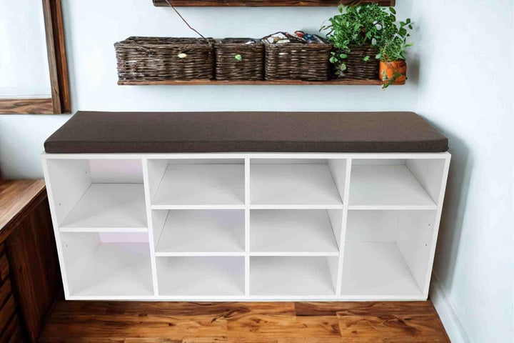Moon Home Schuhschrank mit Sitzkissen - Stardust White, aus FSC® Holz Faserplatte weiss, Ordnung &amp; A