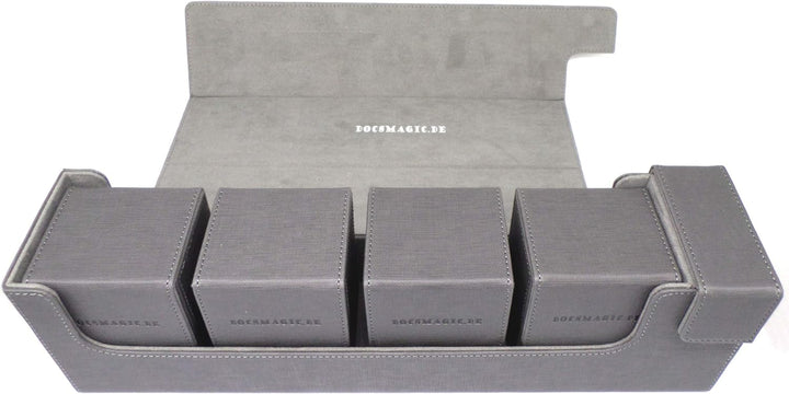 docsmagic.de Premium Magnetic Tray Long Box Silver Large + 4 Flip Boxes - Silber Large + 4 Flip Boxe