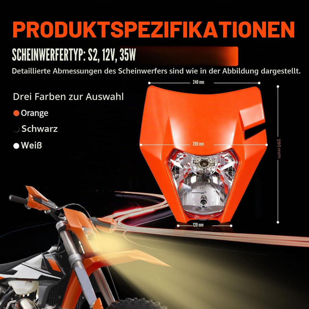 Lichtmaske Motorrad Dirt Bike Scheinwerfer Motorrad Scheinwerfer Verkleidung Maske Tagfahrlicht Für