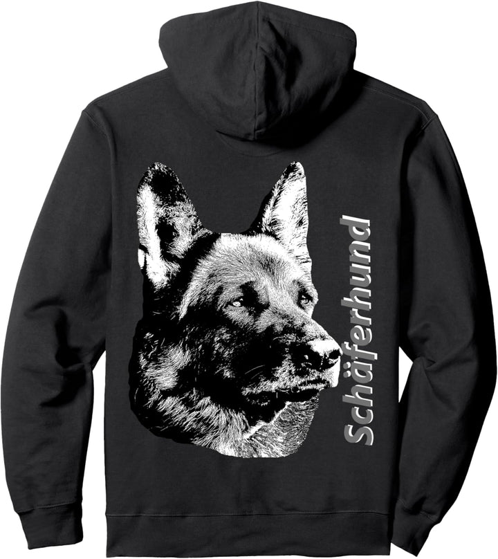 Schäferhund Pullover Hoodie Rücken Motive Pullover Hoodie