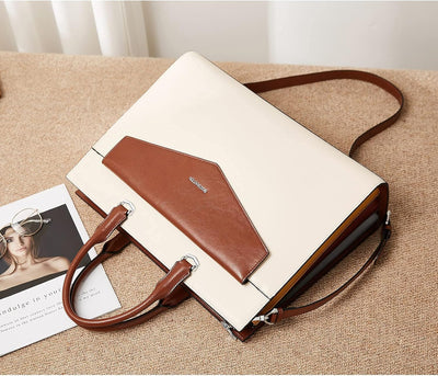 BOSTANTEN Damen Aktentaschen Leder Laptop Schultertasche 15.6 Zoll Frauen Arbeitstasche Businesstasc