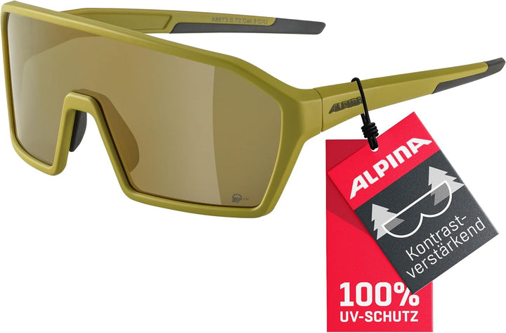 ALPINA RAM Q-LITE - Verspiegelte Sport- & Fahrradbrille Für Erwachsene, kontrastverstärkend, Beschla
