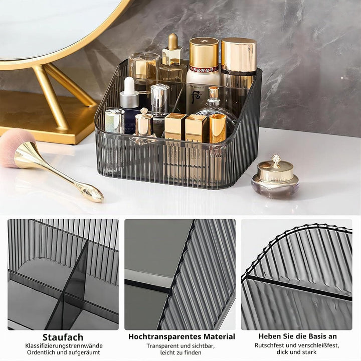 DASITON Make up Organizer,Kosmetik Organizer mit 5 Fächern,Acryl Kosmetik Aufbewahrung mit Grosser K