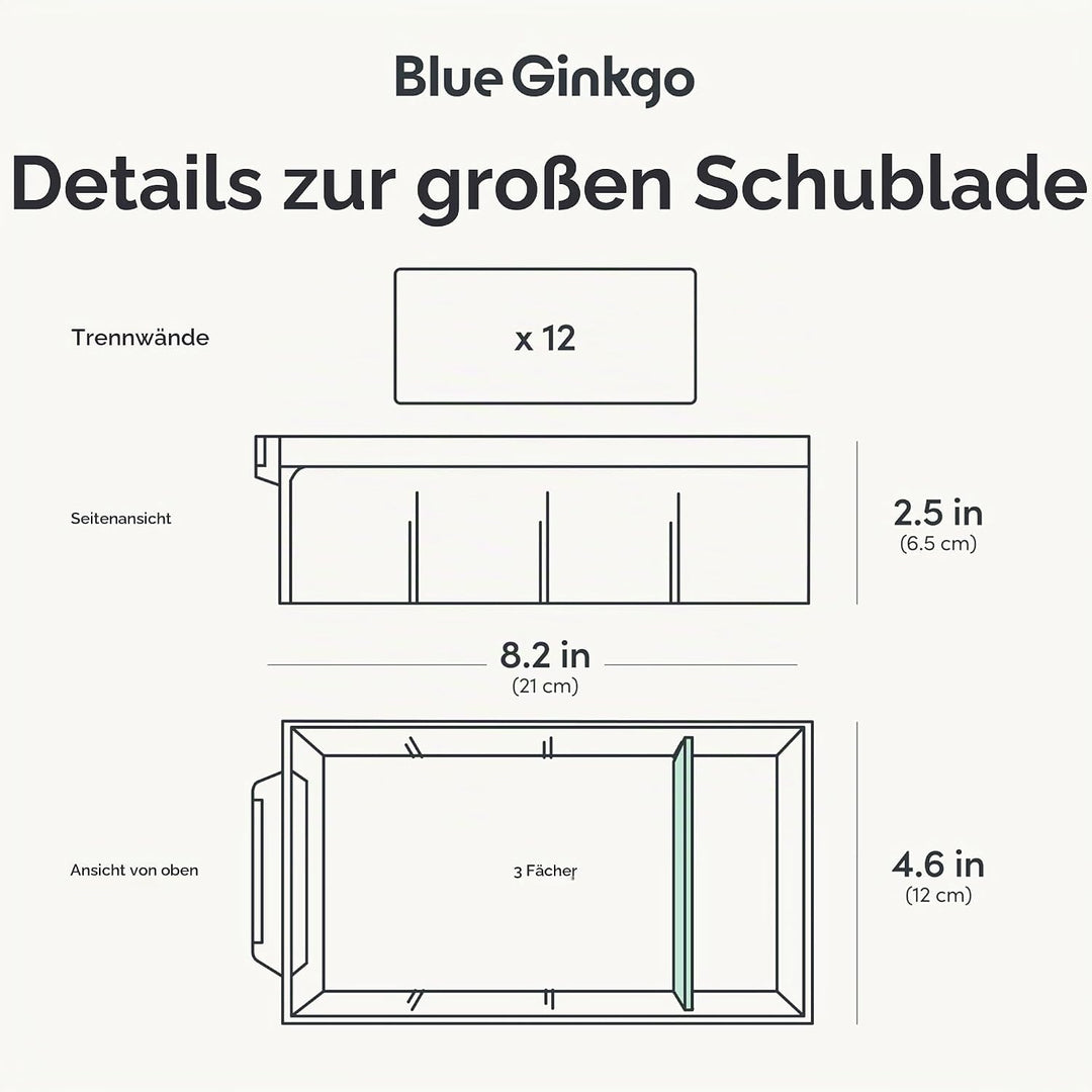 BLUE GINKGO Grosser Aufbewahrungsschrank mit 12 Schubladen – stapelbare Perlen- und Bastelaufbewahru