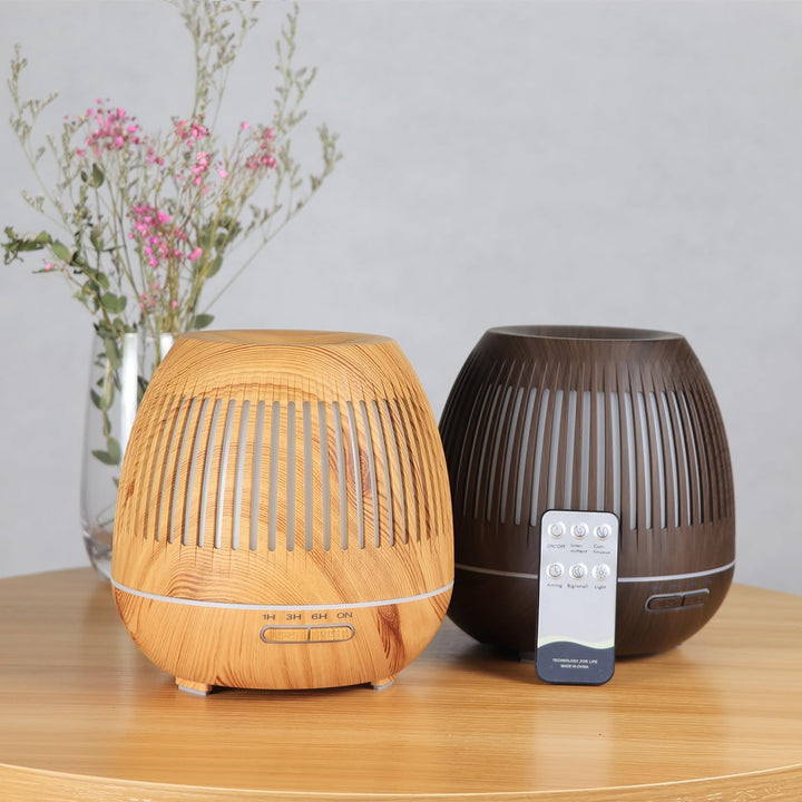 Luftbefeuchter Aroma Diffuser für Duftöle | Fernbedienung + Zeitschaltuhr | 400ml | Duftlampe Aromat