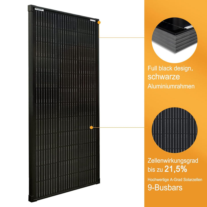 enjoy solar Mono 100W 12V Monokristallines Solarpanel Solarmodul Photovoltaikmodul ideal für Wohnmob