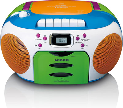 Lenco SCD-971 -Kinderradio - Kassettenradio mit CD - CD-Radio - Kassettenplayer - Stereo Lautspreche