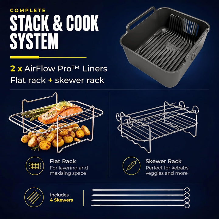 AirFlow Pro Ninja 9,5 l SL400UK Silikoneinlagen + Gestelle, handschuhähnliche Passform für Ninja 9,5
