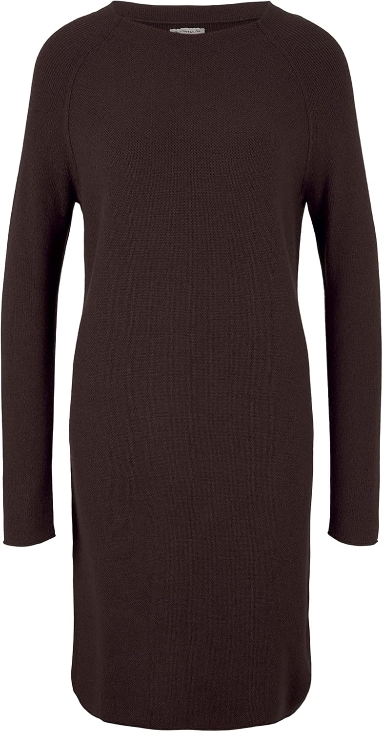 Tom Tailor Damen 1029782 Strickkleid mit Raglanärmeln (1er Pack) 42 13234 - Java Dark Brown, 42 1323