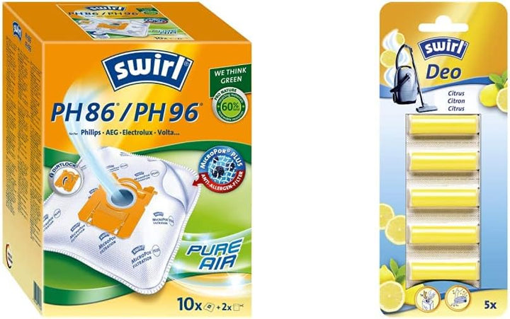 Swirl PH 86/ PH 96 MicroPor Plus Staubsaugerbeutel für Philips, AEG, Electrolux und Volta Staubsauge