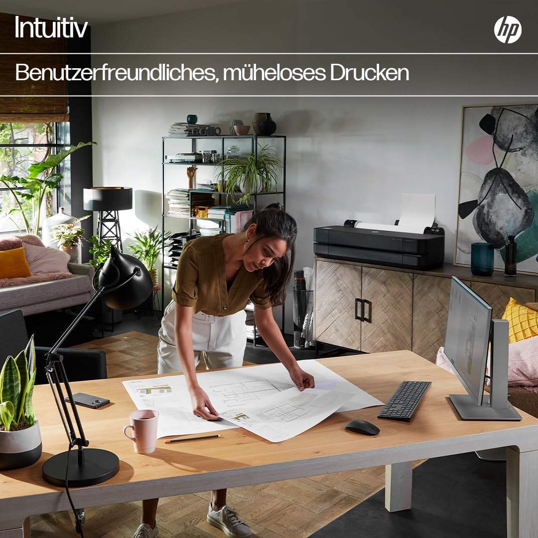 HP DesignJet T250 24 Zoll (61 cm 5HB06D), Grossformatdrucker, Plotter, Standard A4-A1, 76 A1-Drucke/