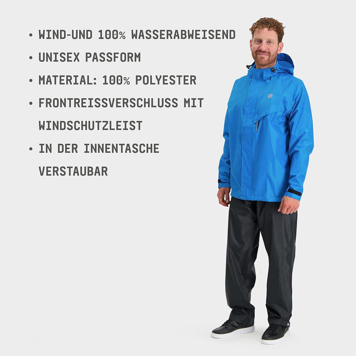 AGU Essential Passat Regenanzug, Regenkleidung Fahrrad Herren &amp; Damen, Wasserdicht &amp; Reflektierend,
